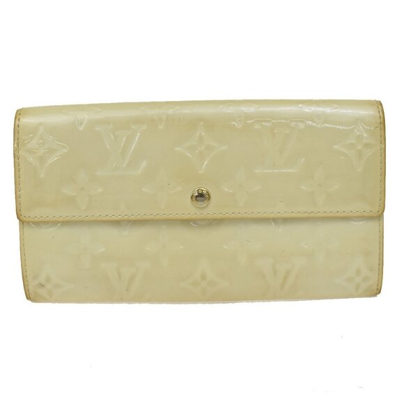 LOUIS VUITTON Sarah Long Bifold Wallet Monogram Vernis Beige - Picture 1 of 15
